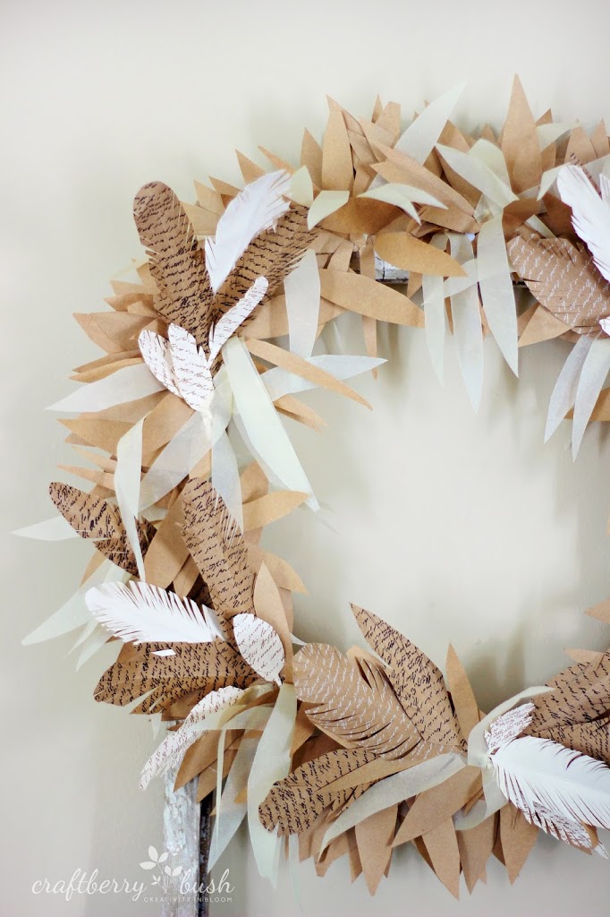 Paper Feather Wreath Tutorial