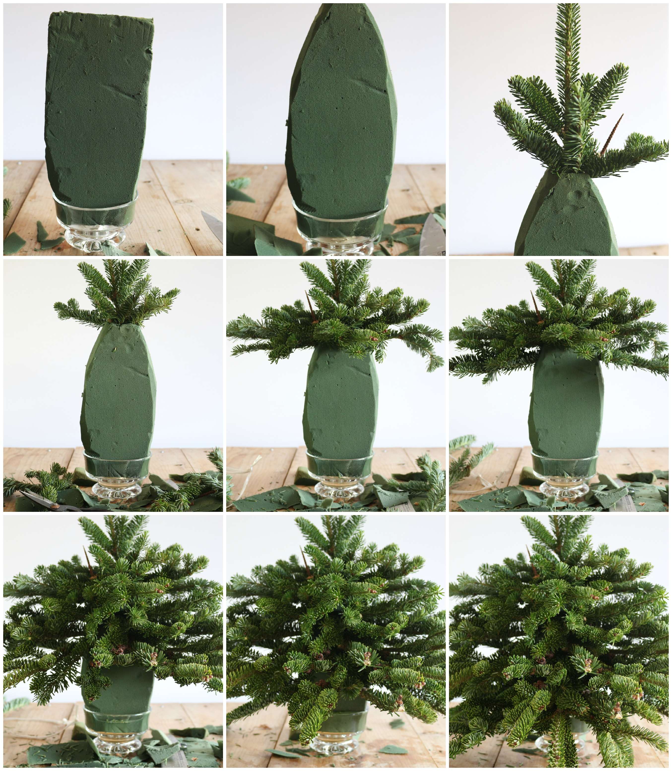 Tabletop Christmas Tree Using Free Clippings