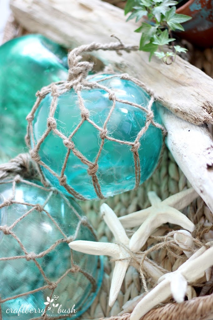 DIY DollarTree Sea Glass Float Bouy Ornaments  Coastal Christmas  Decorating on a Budget 