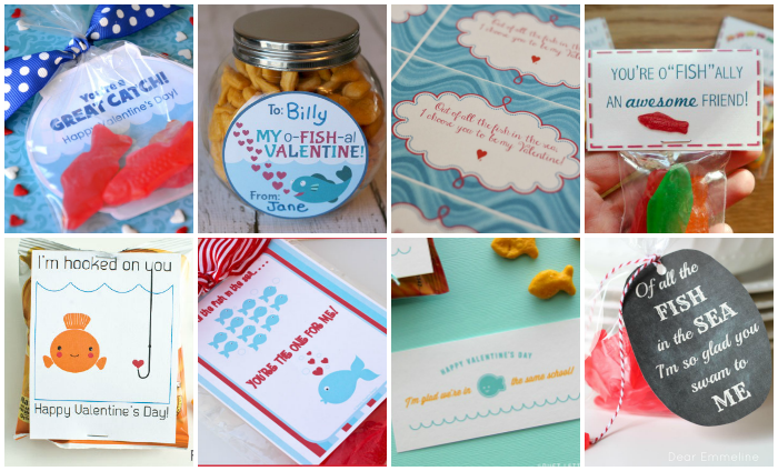 Fishing Valentine - Printable Valentine's for Kids - Children's