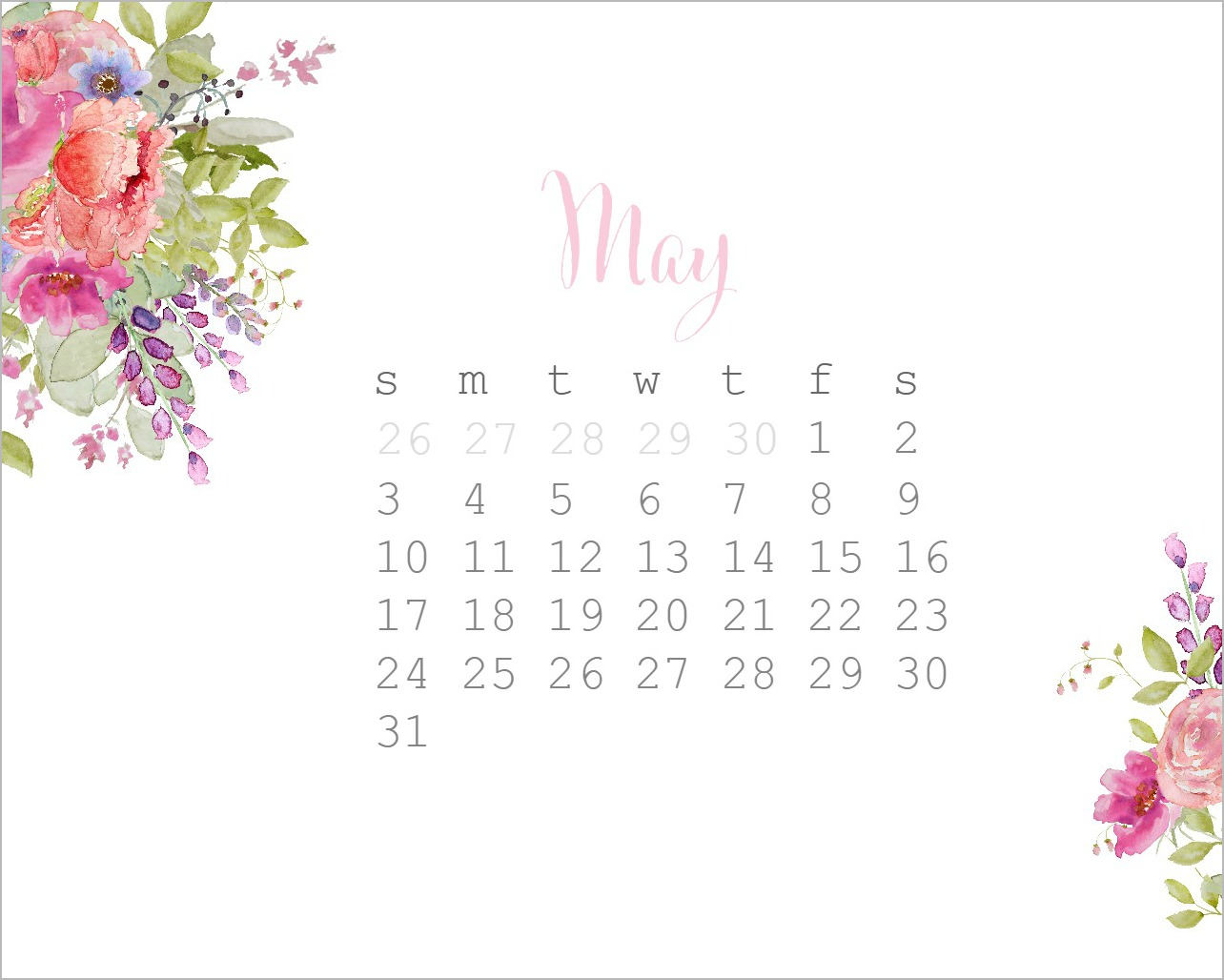 may desktop calendar