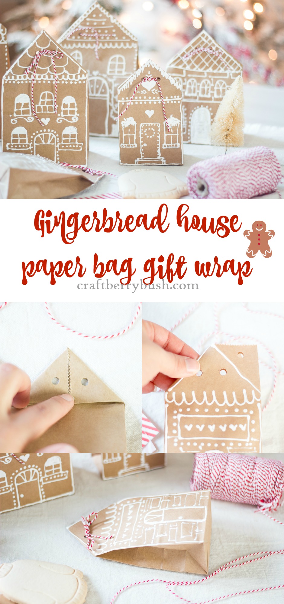 Gingerbread House Paper Bag Gift Wrap Idea