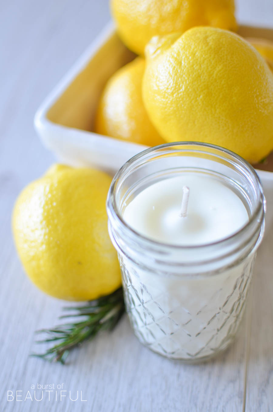 Homemade Lemon Essential Oil Candles Recipe - The Homespun Hydrangea