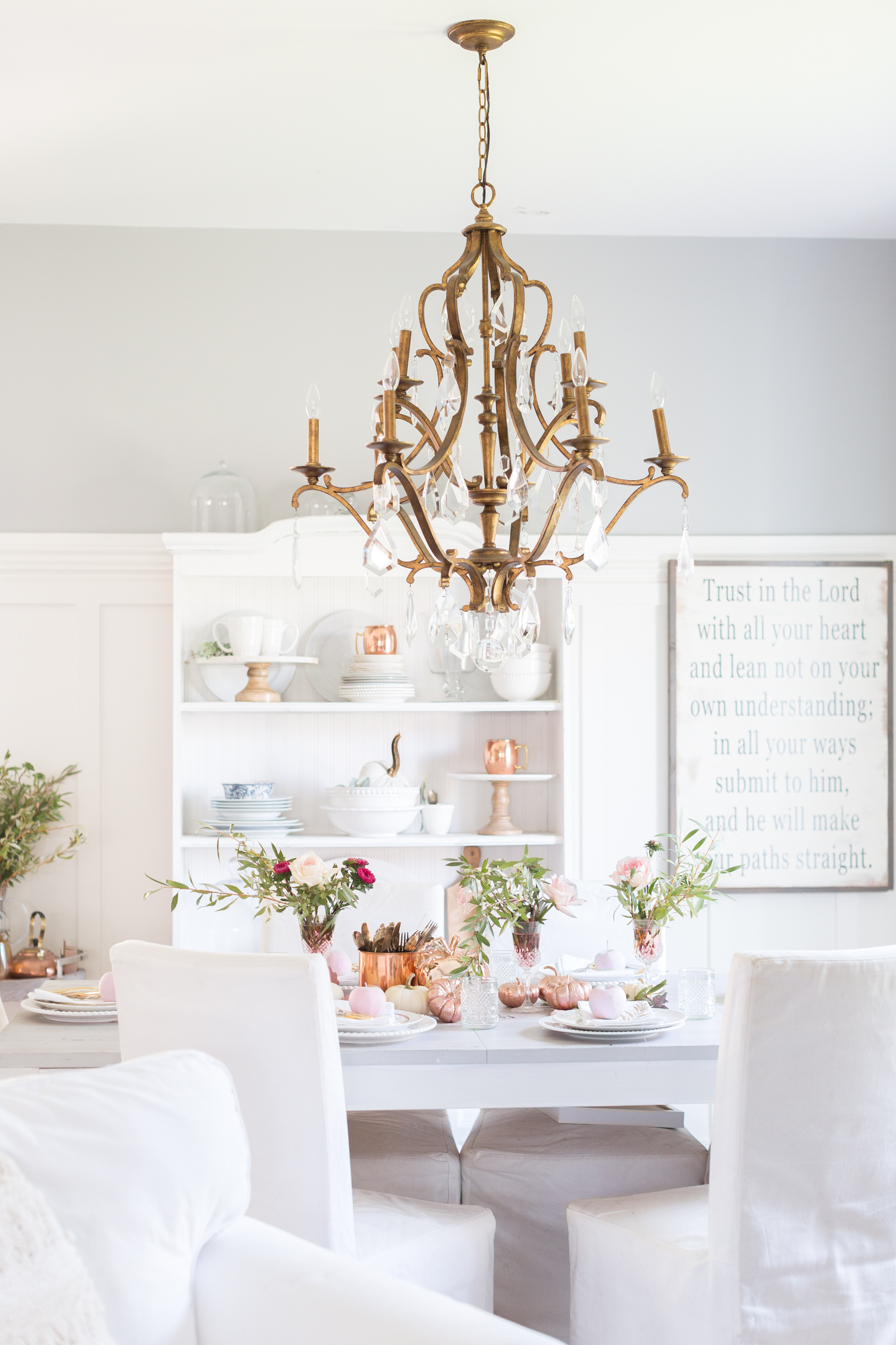 Rose Gold and Pink Tablescape