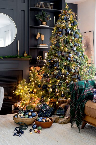 Green and Blue Plaid Christmas Trees