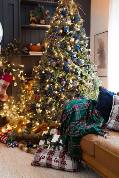 Green And Blue Plaid Christmas Trees