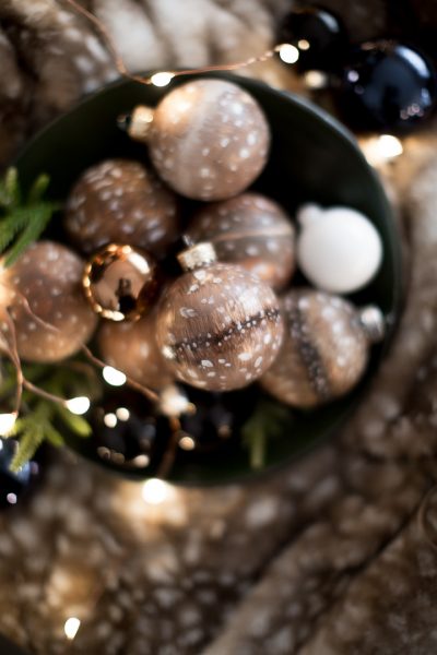 Painted Deer Fur Christmas Ornaments