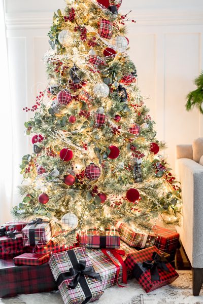 Red Plaid Christmas Tree