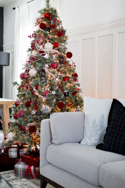 Red Plaid Christmas Tree