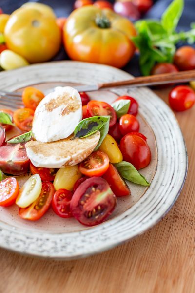 Simple Burrata and tomato salad