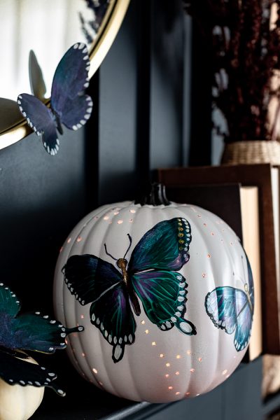 Painted Butterfly Pumpkin Luminary