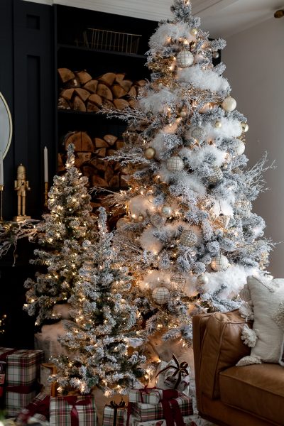Snowy Golden Christmas Tree