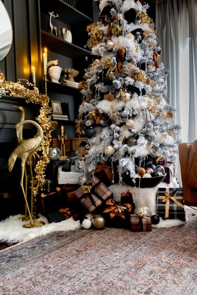 Black, White, Amber and Gold Christmas Tree