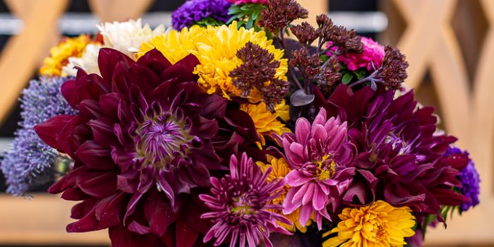 Painted Pumpkin Flower Arrangement