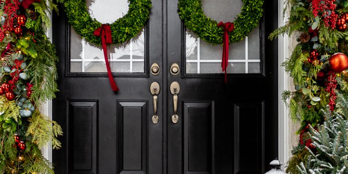 Traditional Christmas Front Porch Decor