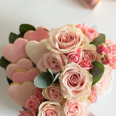 Heart Shaped Flower Arrangement for Valentine’s Day